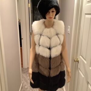 BOP Chic Multicolor BOHEMIAN FAUX Fur Vest Size Medium